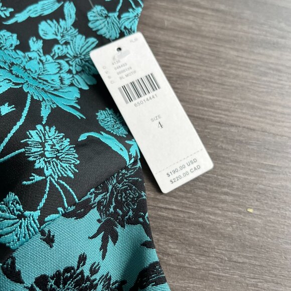 NWT HUTCH Teal & Black Jacquard Cut Out Mini Sleeveless Dress - Picture 10 of 13